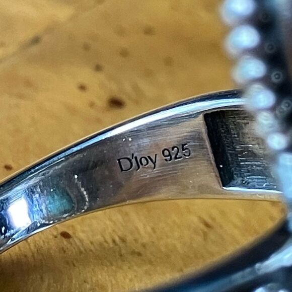 Natural Blue Moon Turquoise Sterling Silver Butterfly Ring Size 7 - Picture 5 of 9